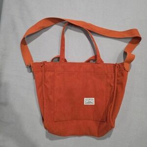 Niction The Crimie Corduroy Tote Bag Burnt Orange Crossbody Messenger School